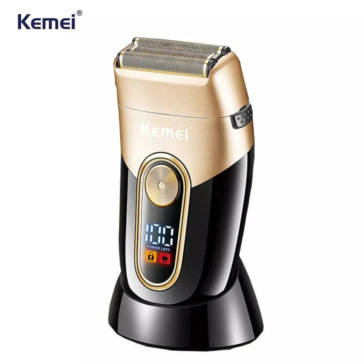 Barbeador Elétrico Profissional com Base Km-3209 | Kemei ®