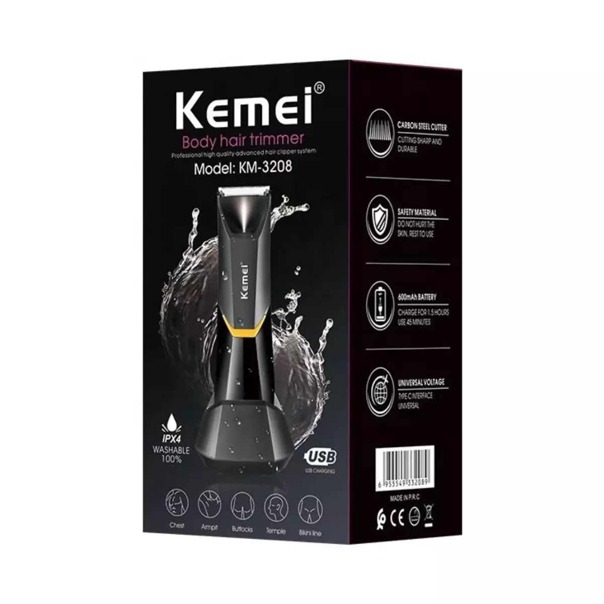 Aparador Íntimo Profissional Proteção IPX4 Km-3208 | Kemei ®