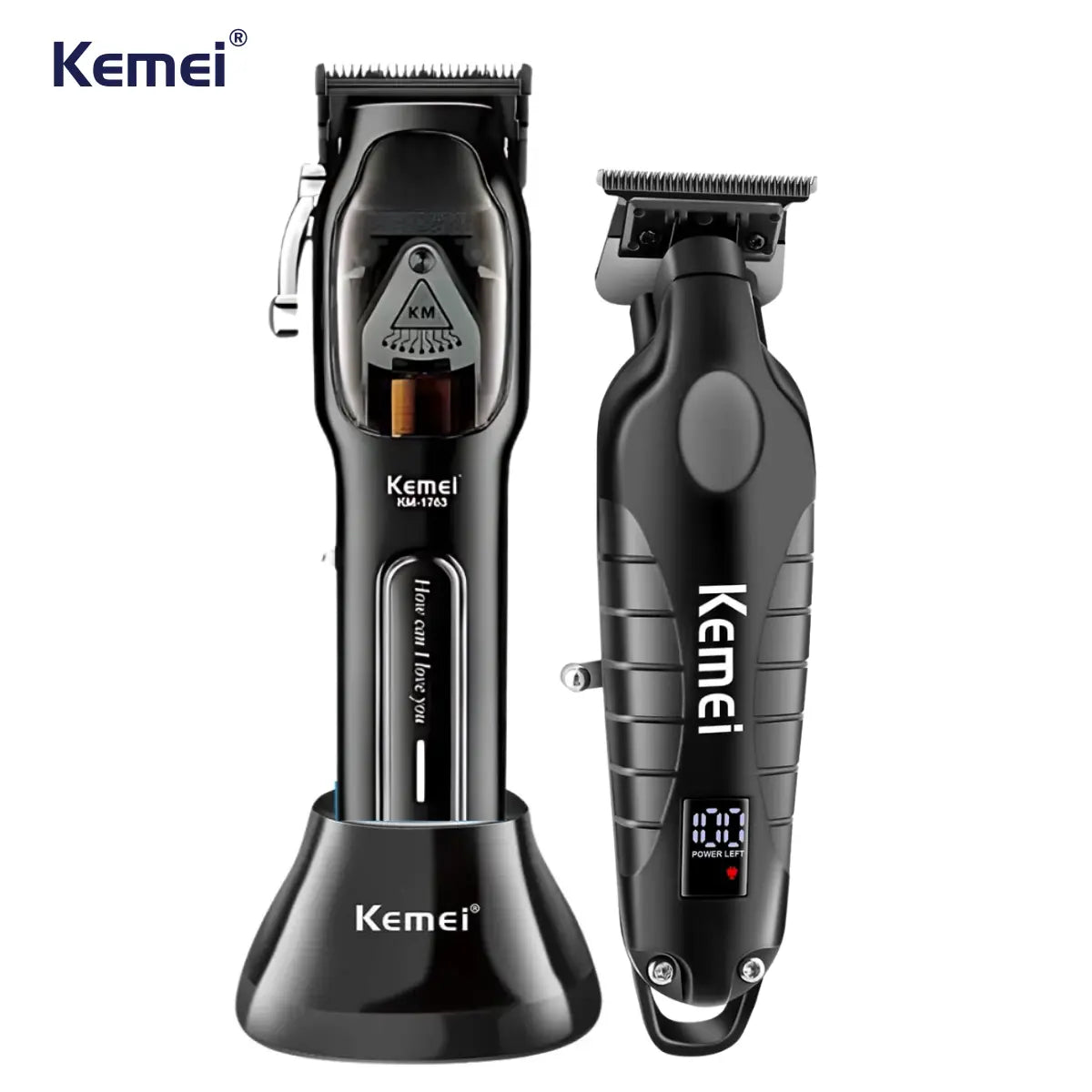Kit Profissional Máquina de Corte Km-1763 + Acabamento Km-2293 | Kemei ®