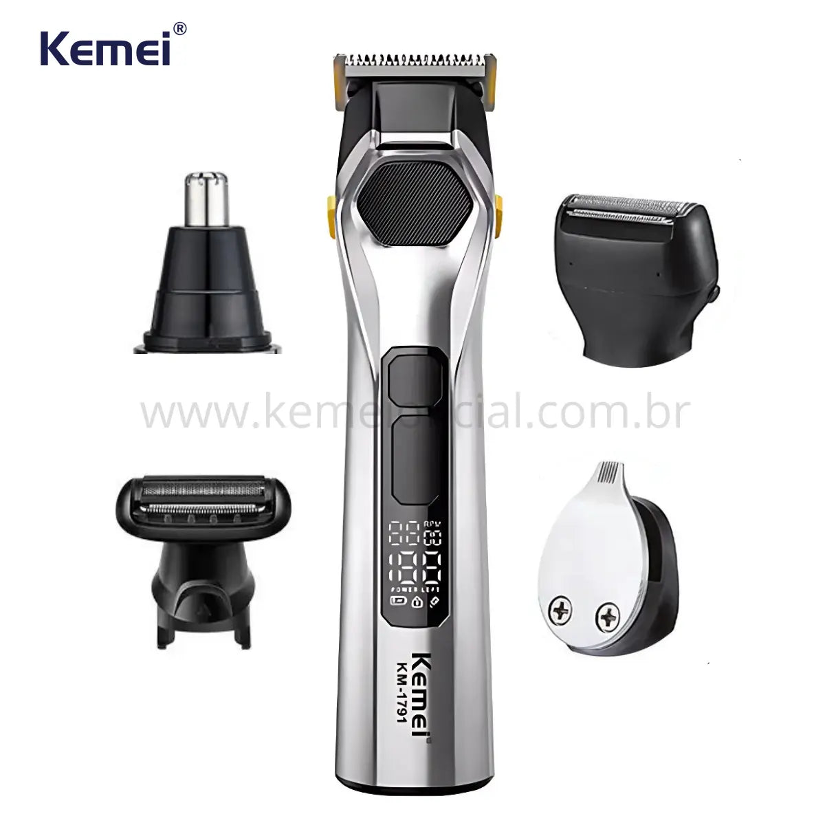 Aparador de Pelos 14 em 1 Resistente à Agua IPX6 Km-1791 | Kemei ®