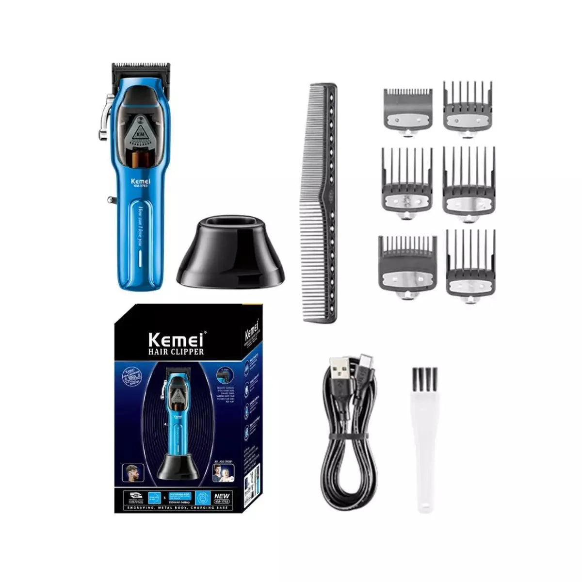 Máquina de Corte Motor Magnético 10w +Base carregadora Km-1763 | Kemei ®