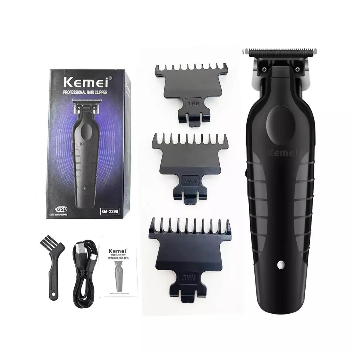 Kit Profissional Máquina de Corte Km-2296 + Acabamento Km-2299 | Kemei ®