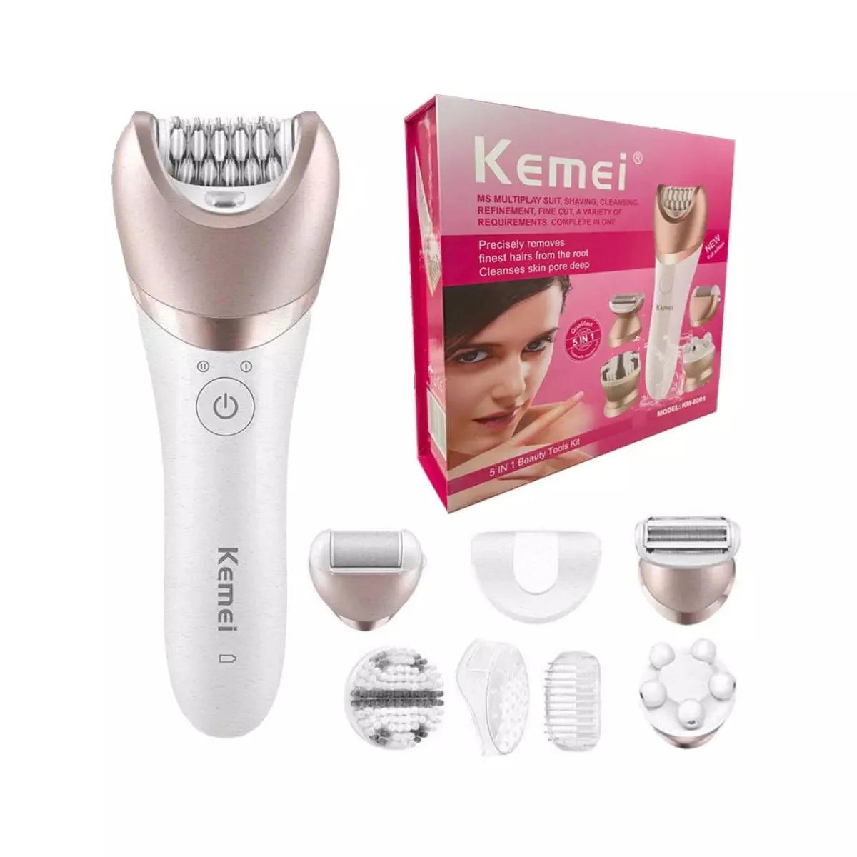 Depilador Feminino 5 em 1 Profissional km-8001 | Kemei ®