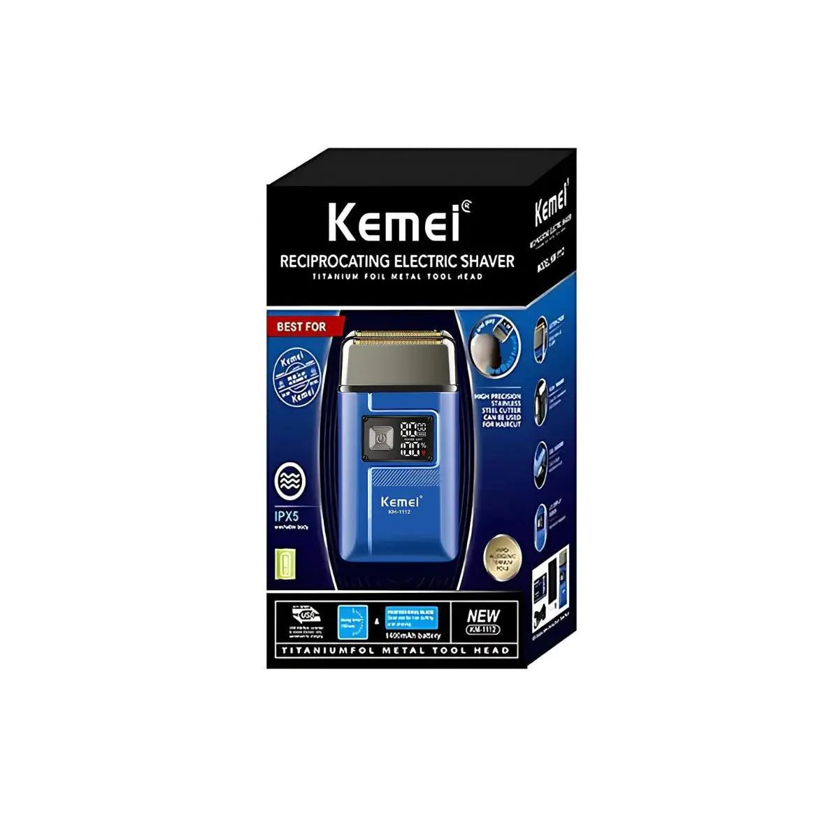 Aparador à Prova D'agua Km-1845 + Shaver 8.000 RPM Km-1112 | Kemei ®