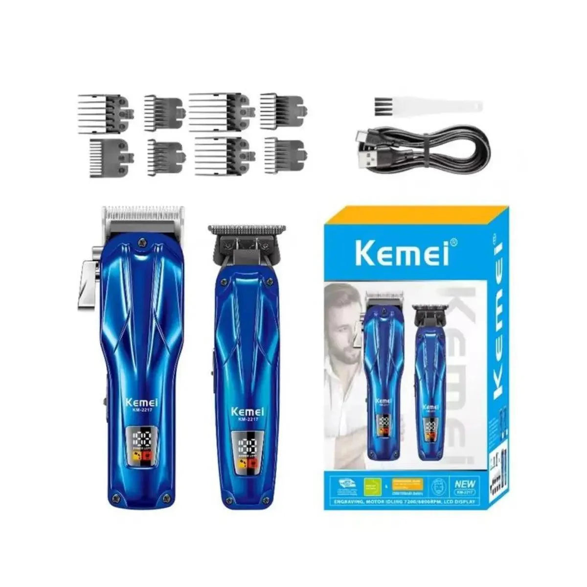 Kit Profissional Máquina de Corte + Acabamento 10w Km-2217 | Kemei ®