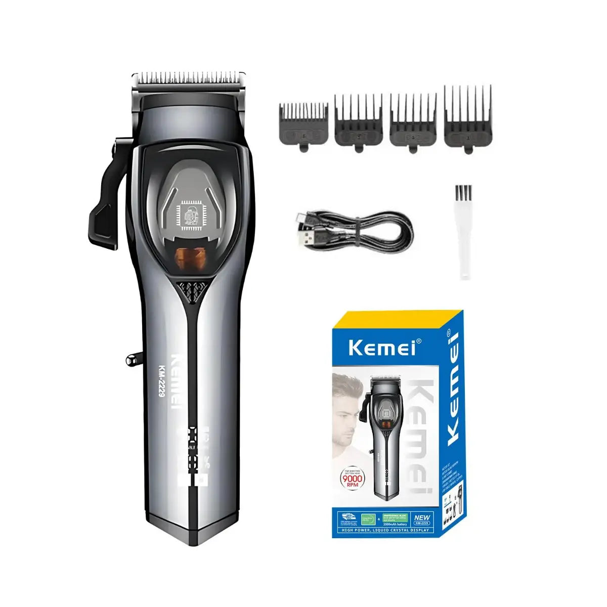 Kit Profissional Máquina de Corte Km-2229 + Acabamento Km-1556 | Kemei ®