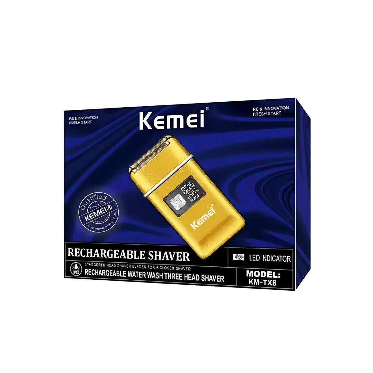 Barbeador Elétrico 2x Velocidades Km-TX8 | Kemei ®