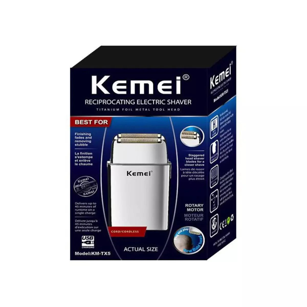 Barbeador Elétrico Profissional Km-TX5 | Kemei ®