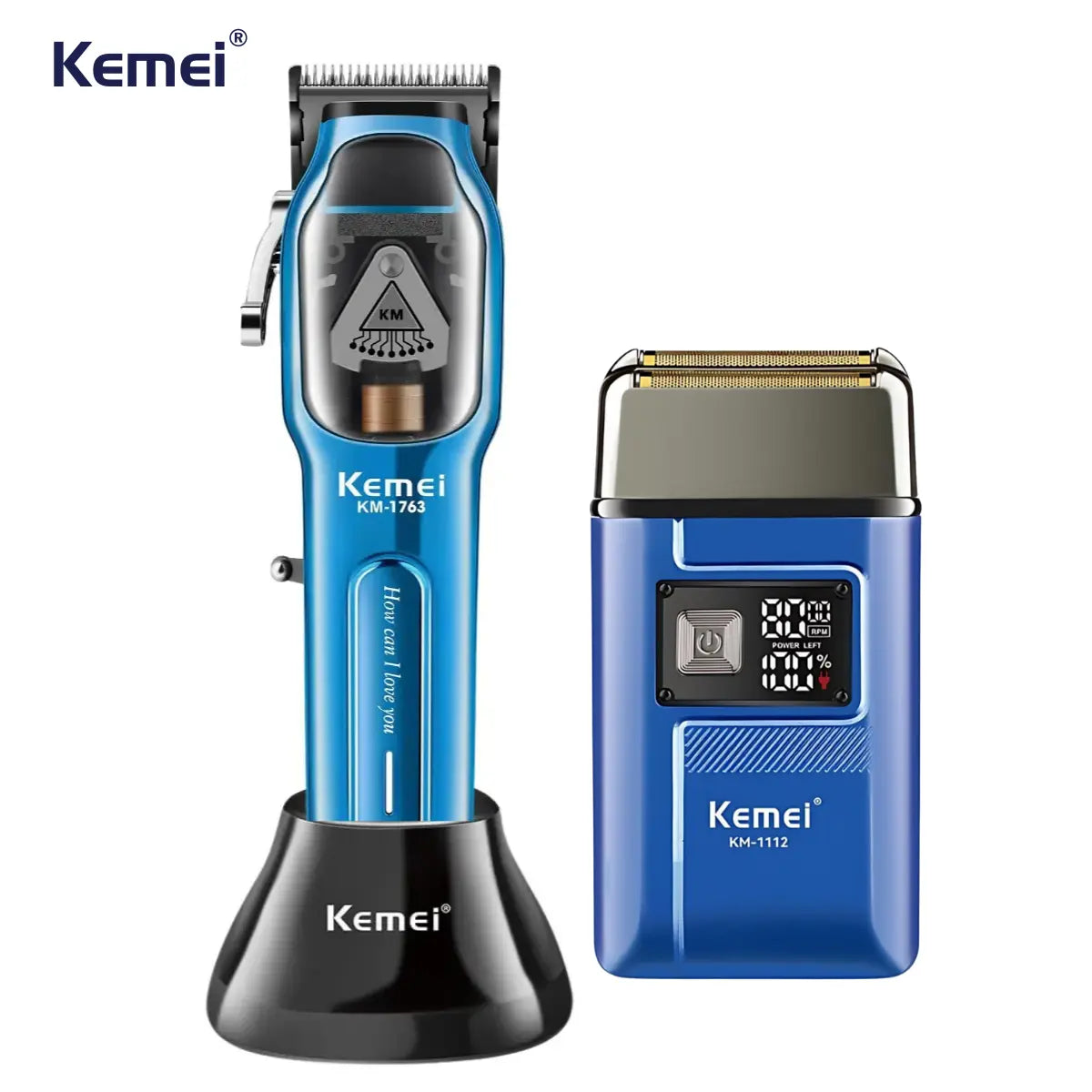 Kit Profissional Máquina de Corte Km-1763 + Shaver Km-1112 | Kemei ®
