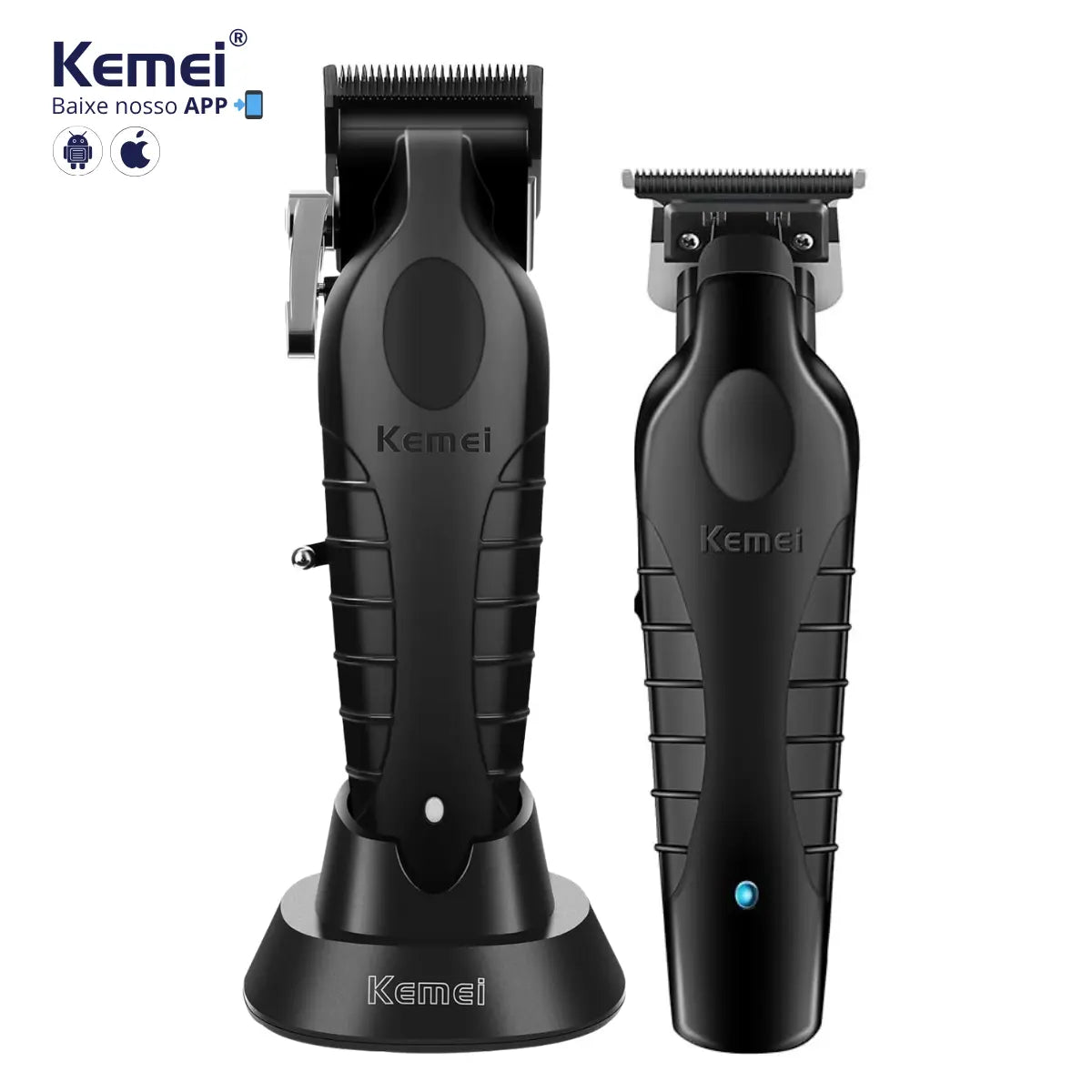 Kit Profissional Máquina de Corte Km-2296 + Acabamento Km-2299 | Kemei ®