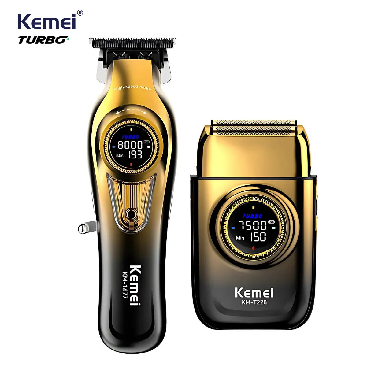 Kit Profissional Máquina de Acabamento Km-1677 + Shaver Km-T228 | Kemei ®