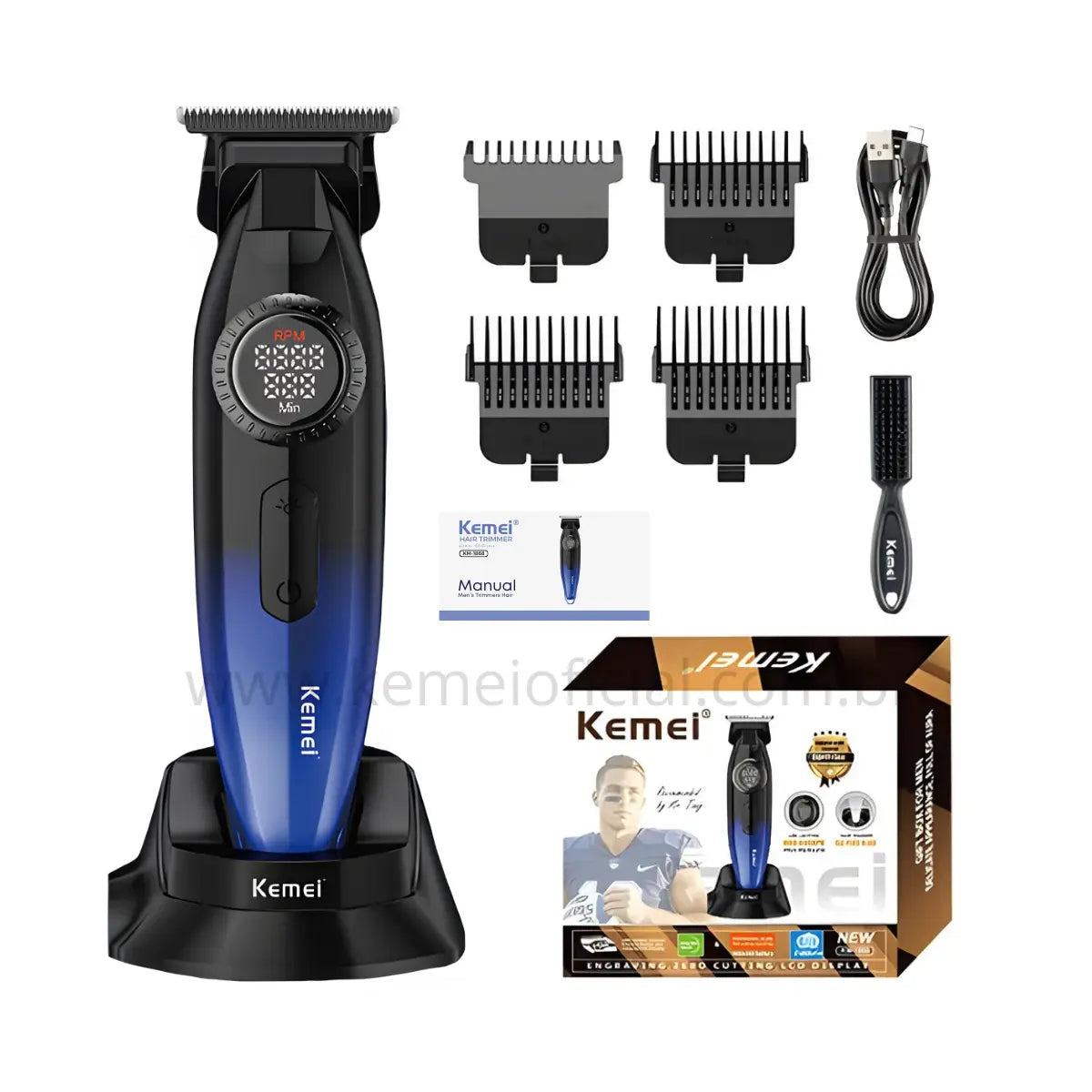 Máquina de Acabamento 8.000RPM +Base Carregadora Km-1868 | Kemei ®