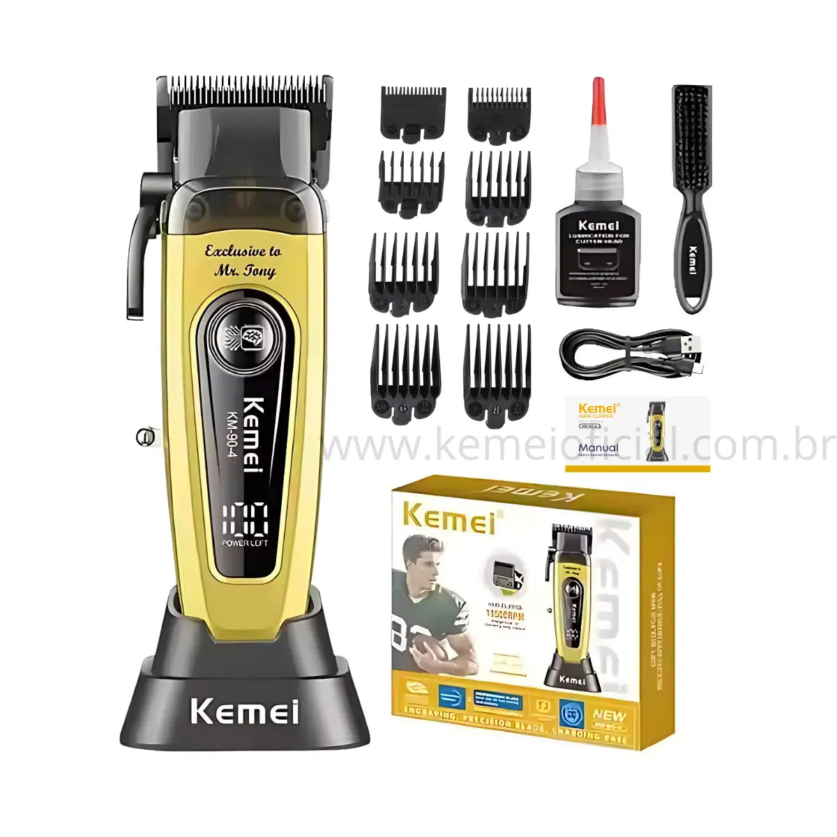 Máquina de Corte Profissional 10w +Base Carregadora Km-90-4 | Kemei ®