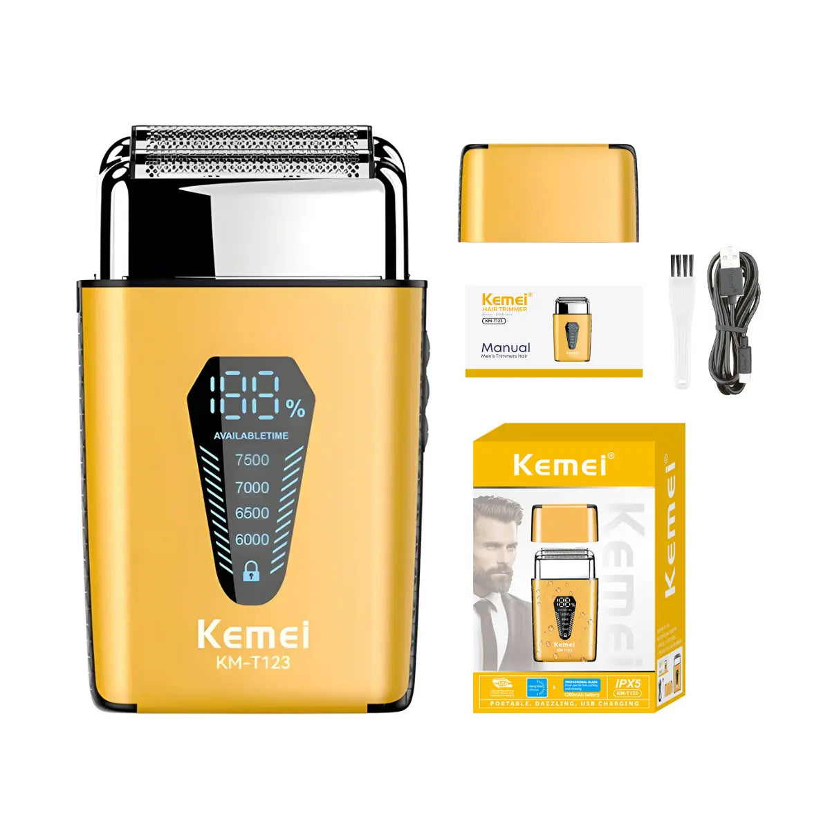 Barbeador Elétrico 4x Velocidades Km-T123 | Kemei ®