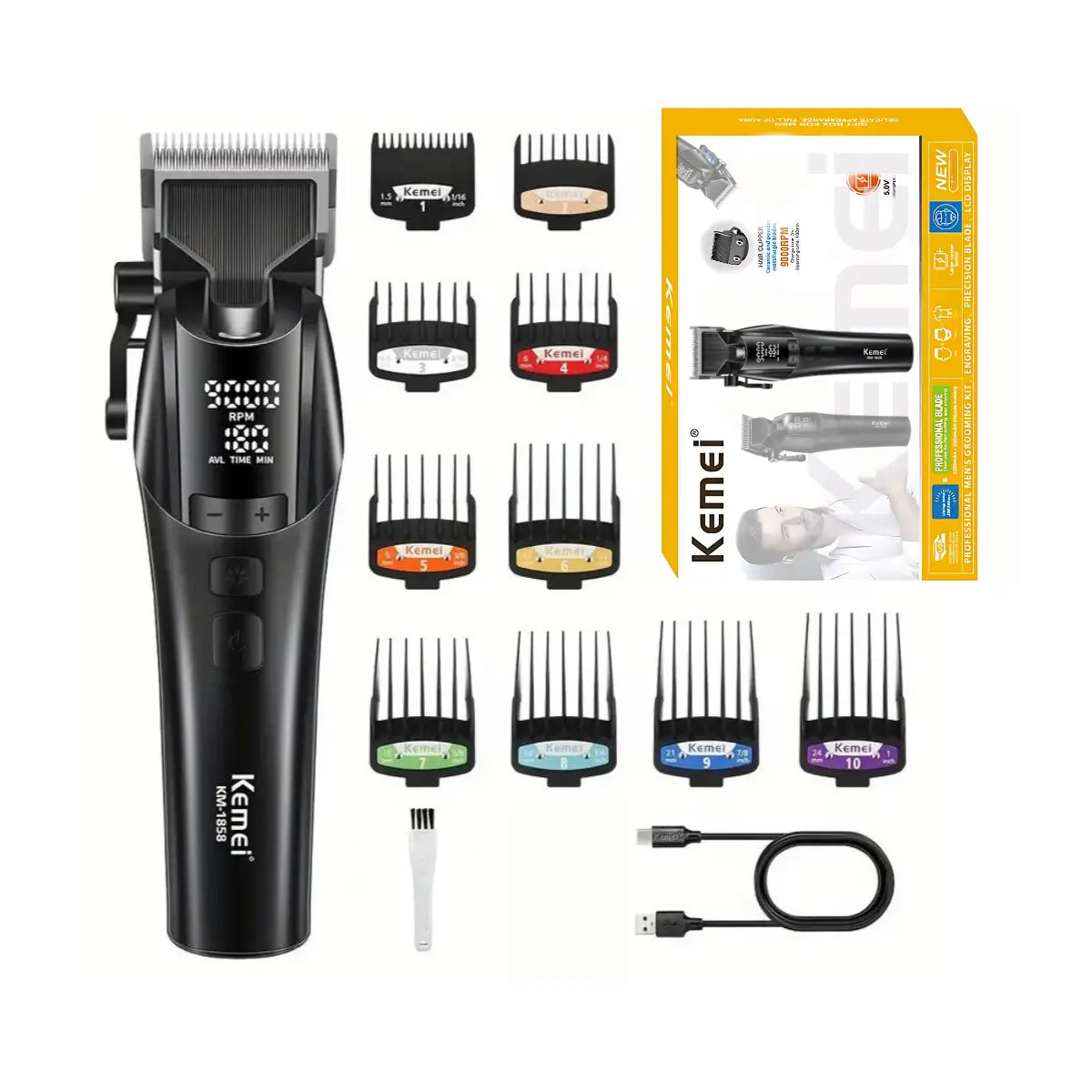 Máquina de Corte Brushless 10w com 5x velocidades Km-1858 | Kemei ®