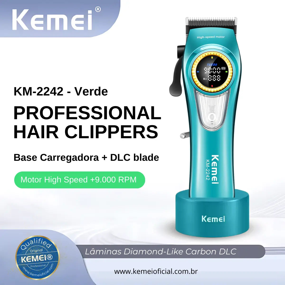 Máquina de Corte 10w com Base Carregadora Km-2242 | Kemei ®