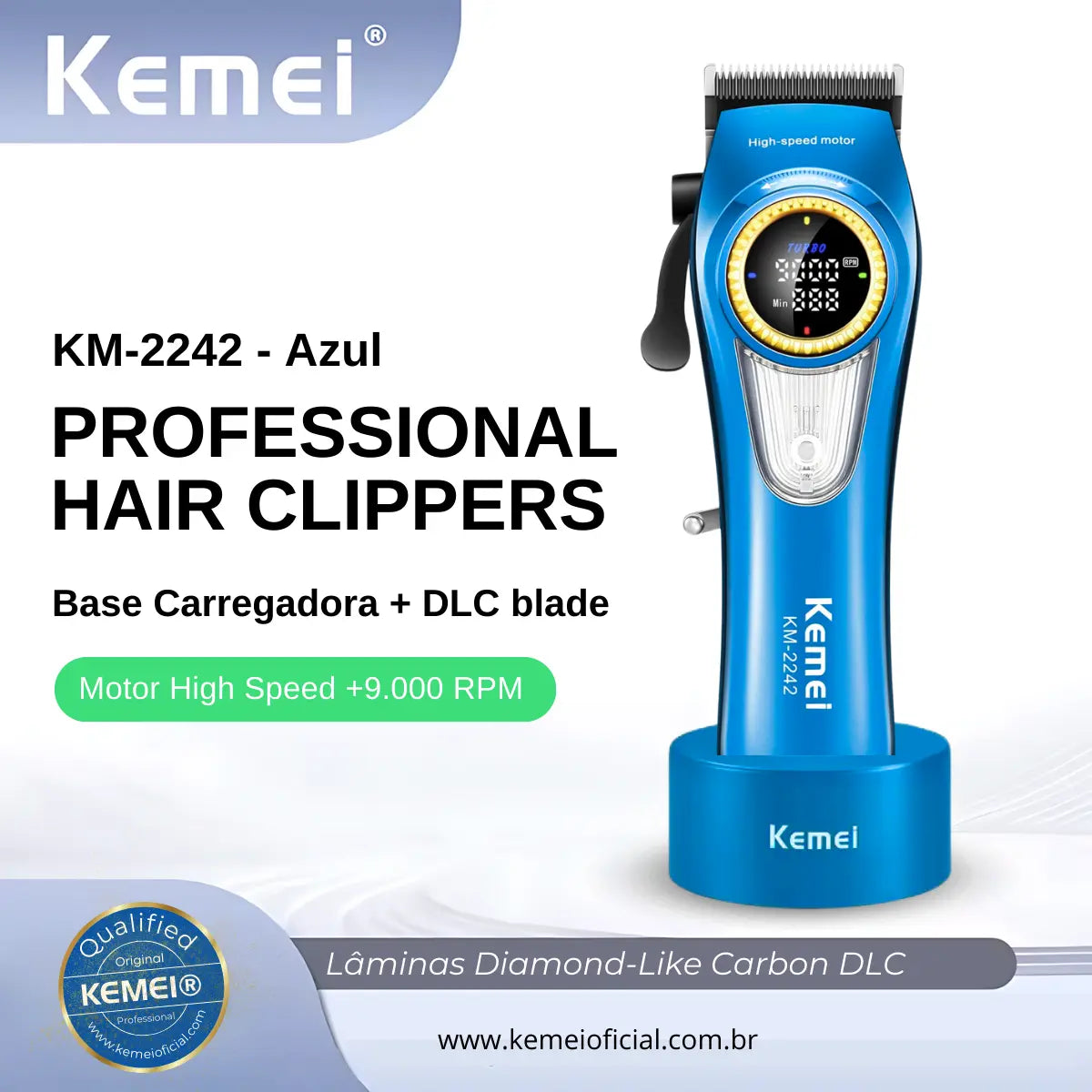 Máquina de Corte 10w com Base Carregadora Km-2242 | Kemei ®