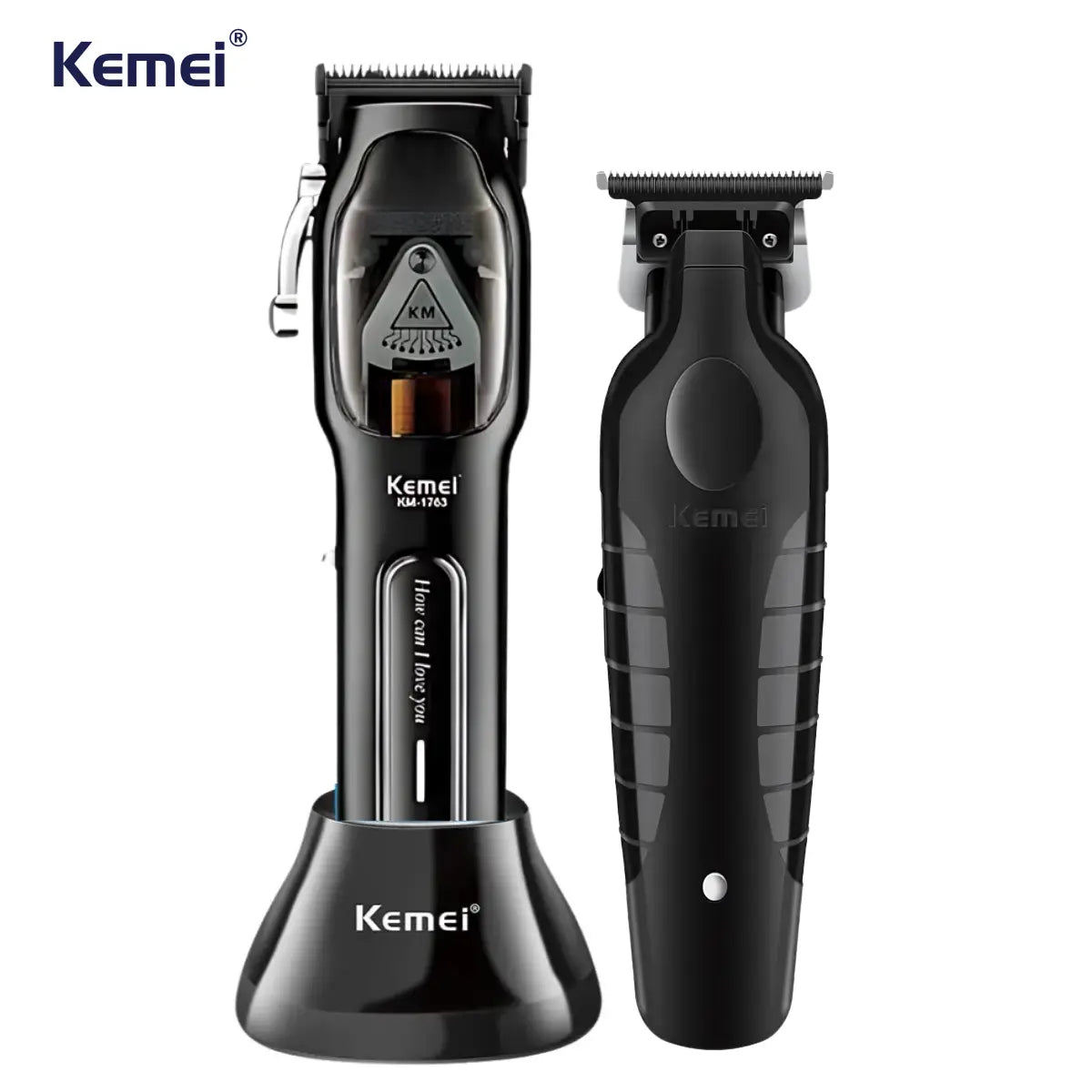 Kit Profissional Máquina de Corte Km-1763 + Acabamento Km-2299 | Kemei ®