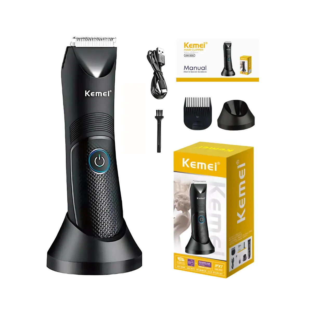 Kit Aparador À Prova D'agua Km-1838 + Barbeador Km-1112 | Kemei ®