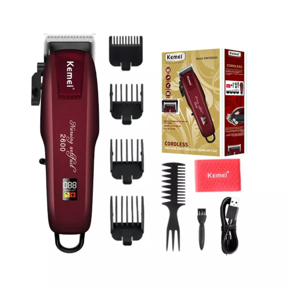 Máquina de Cortar Cabelo Profissional KM-2600PG | Kemei ®