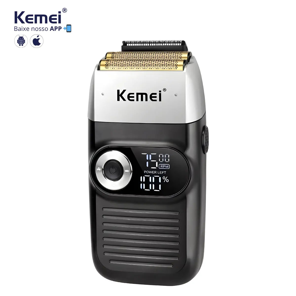 Barbeador Elétrico Profissional 3x velocidades Km-2026 | Kemei ®