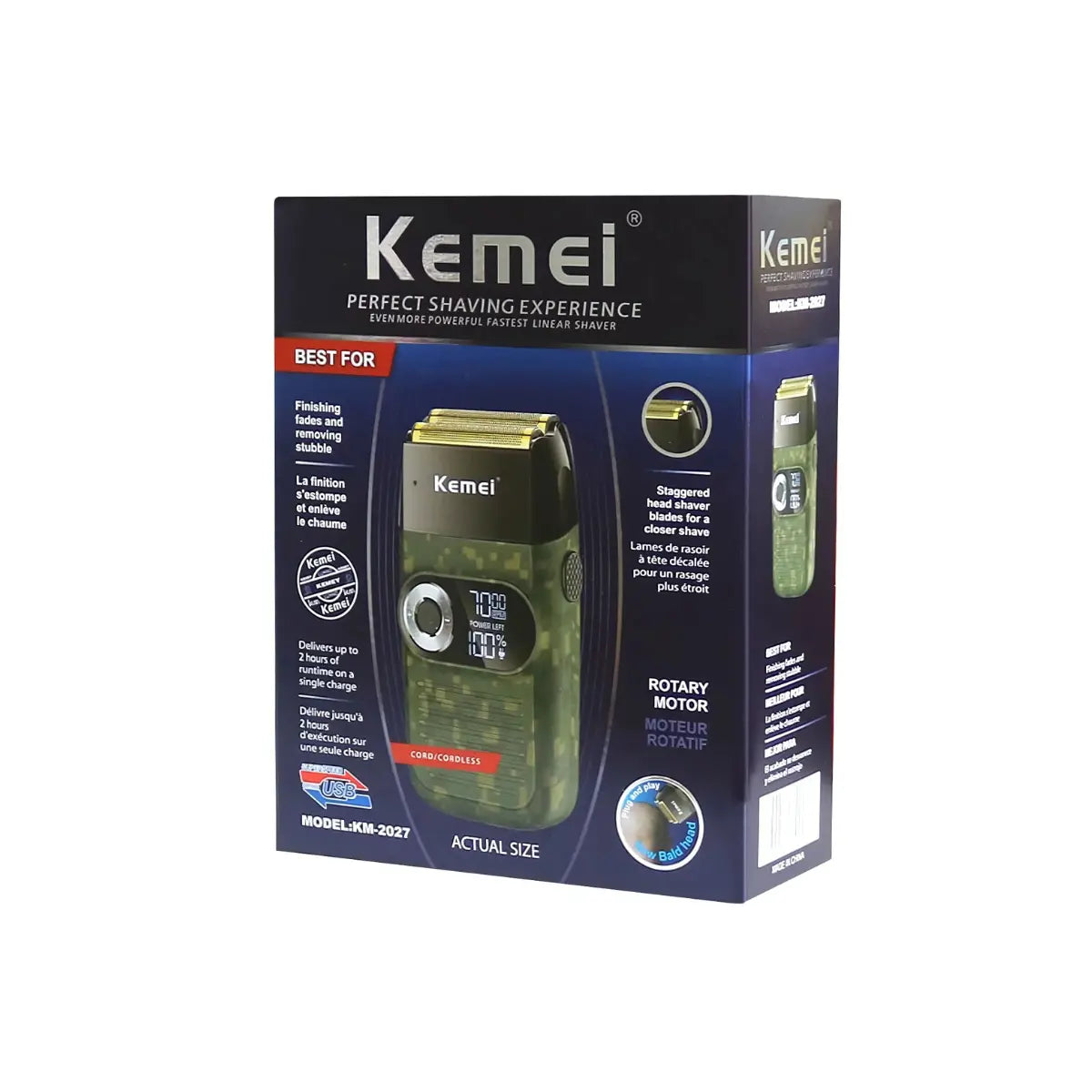 Barbeador Elétrico Profissional 3x velocidades Km-2027 | Kemei ®