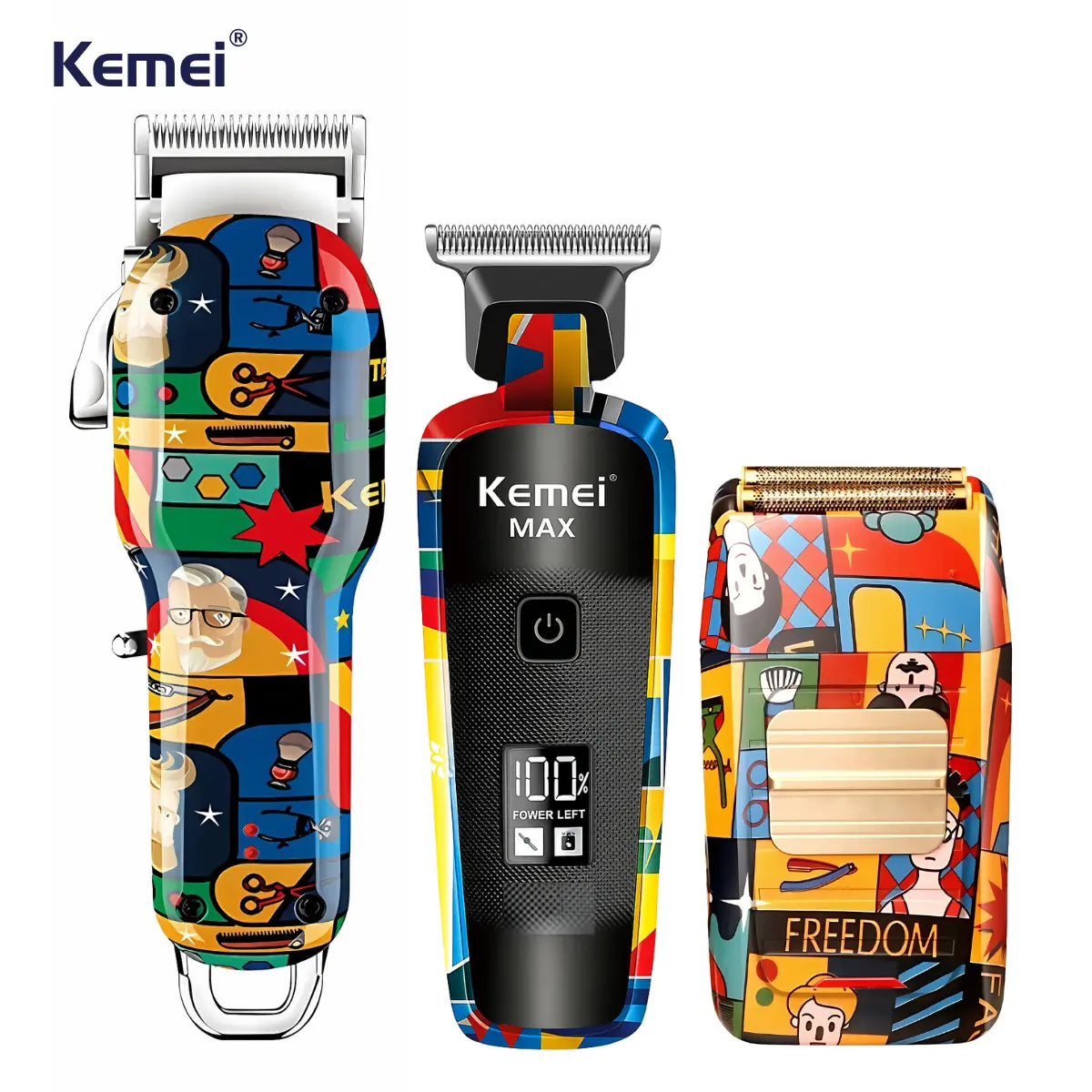 Kit Max 3 máquinas Km-Max2092 + Km-Max5090 + Km-1102H | Kemei ®