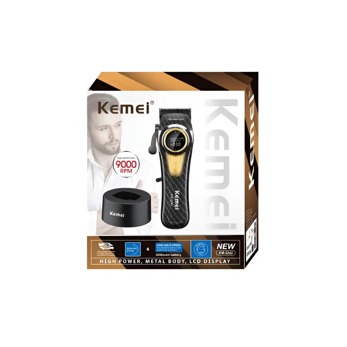 Kit Pro Máquina de Corte Km-2242 + Acabamento Km-1677 + Shaver Km-TX10  | Kemei ®