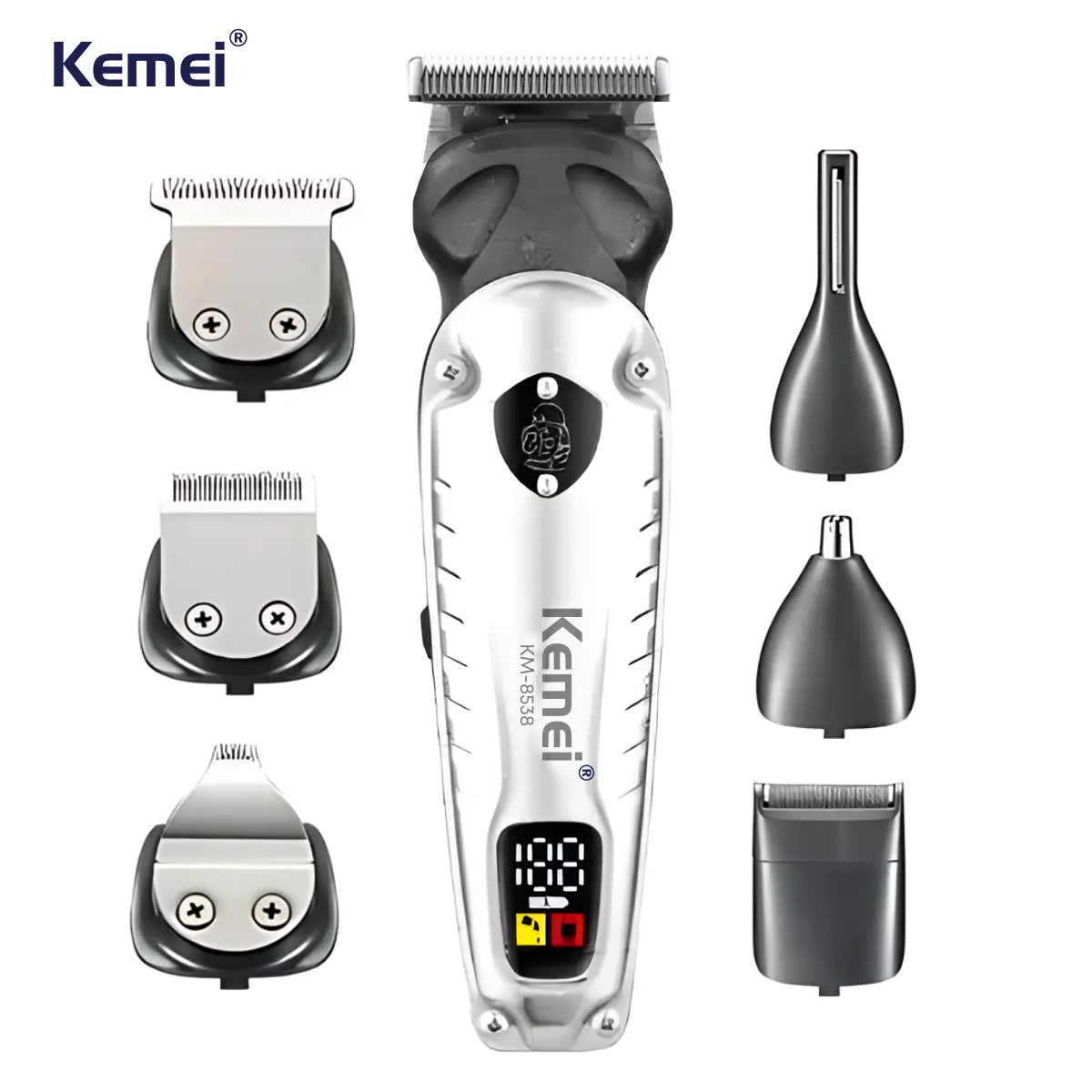 Aparador de Pelos 8 em 1 Resistente à Agua IPX6 Km-8538 | Kemei ®