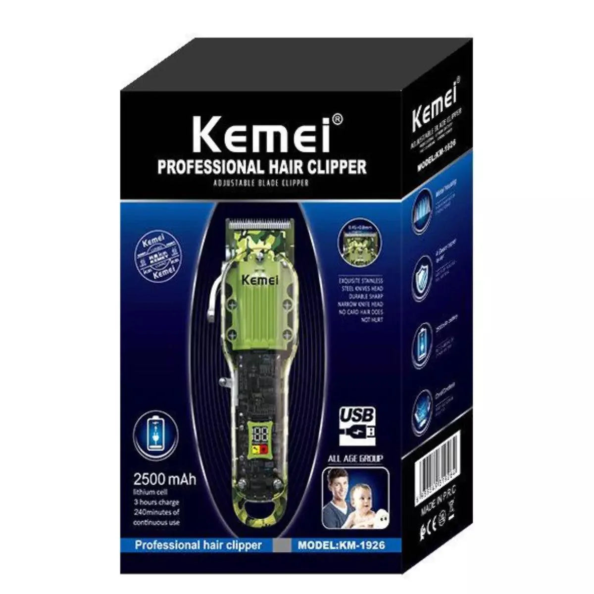 Máquina de Cortar Cabelo 8w Profissional km-1926 | Kemei ®