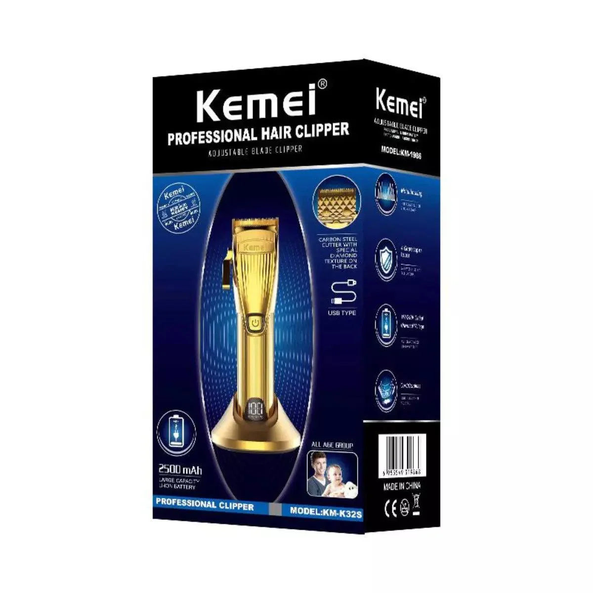 Maquina de Cortar Cabelo Profissional Km-K32s | Kemei ®