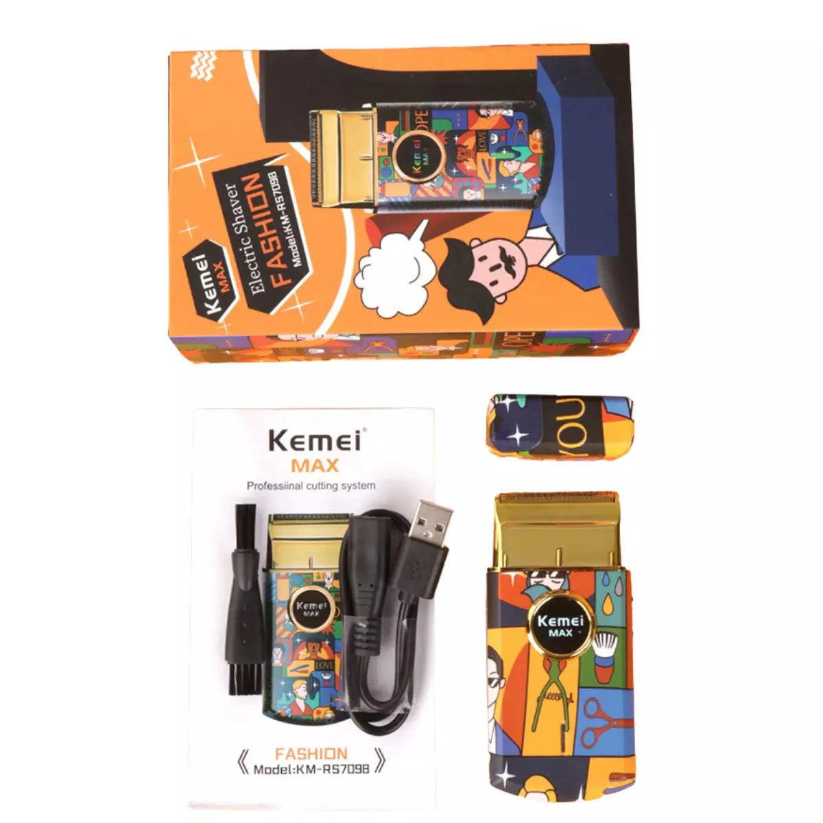 Mini barbeador Elétrico Profissional km-RS7098  | Kemei ®