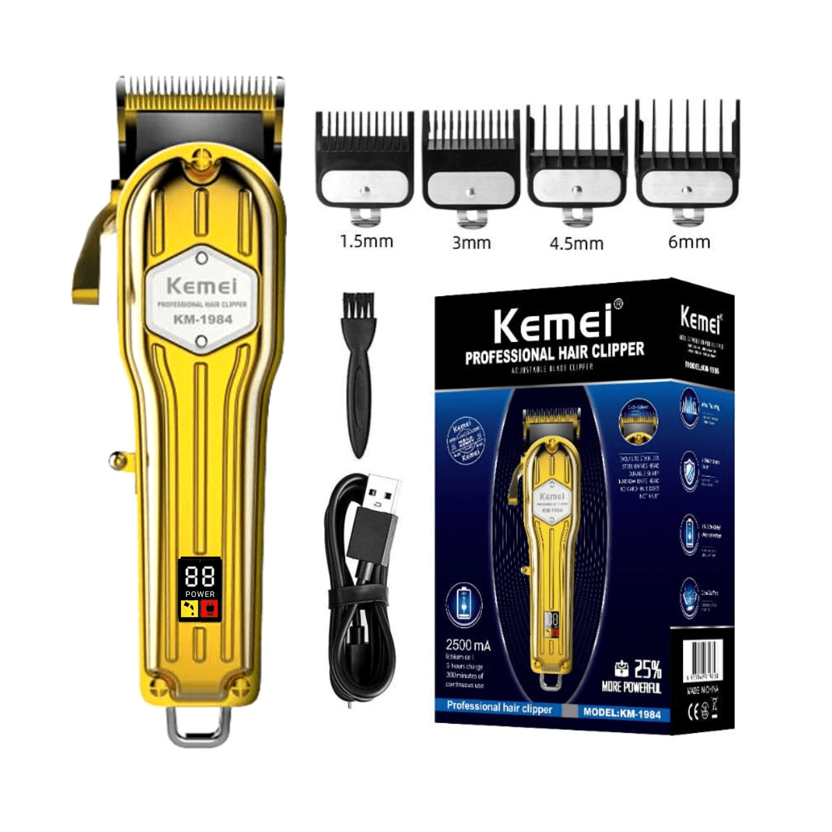 Máquina de Cortar Cabelo 8w Profissional Km-1984 | Kemei ®