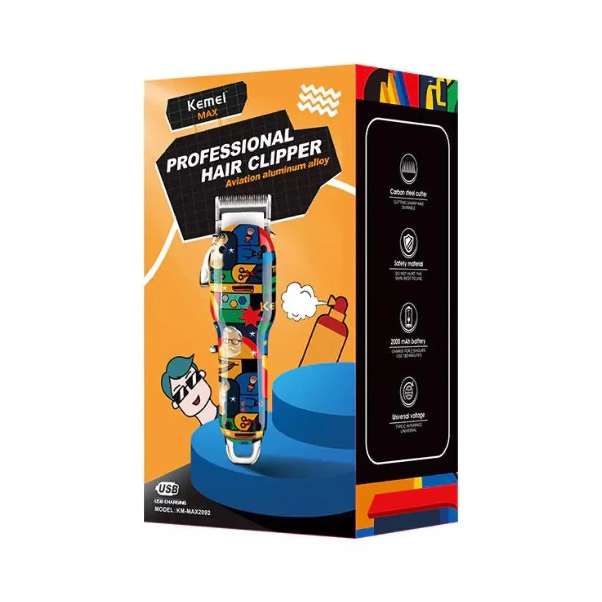 Máquina de Cortar Cabelo Profissional Km-Max2092 | Kemei ®