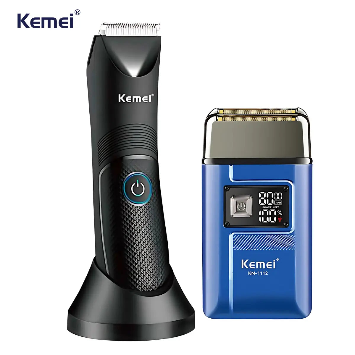 Kit Aparador À Prova D'agua Km-1838 + Barbeador Km-1112 | Kemei ®