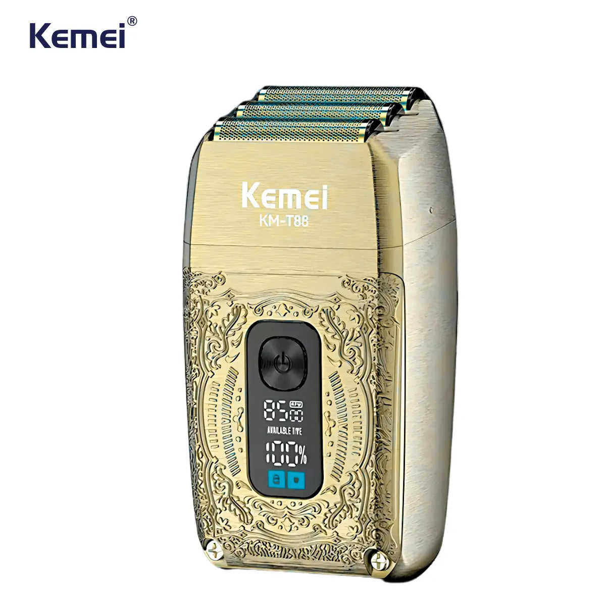 Barbeador Elétrico 3x Lâminas 8.500 RPM Km-T88 | Kemei ®