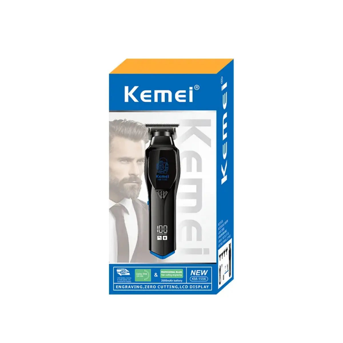 Kit Profissional Máquina de Corte Km-2229 + Acabamento Km-1556 | Kemei ®