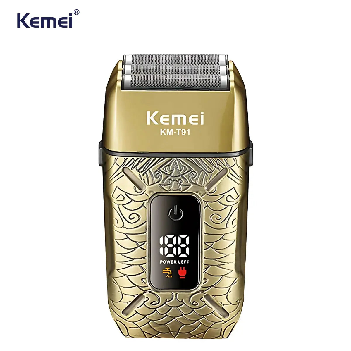 Barbeador Elétrico IPX6 3x Lâminas 7.500 RPM Km-T91 | Kemei ®