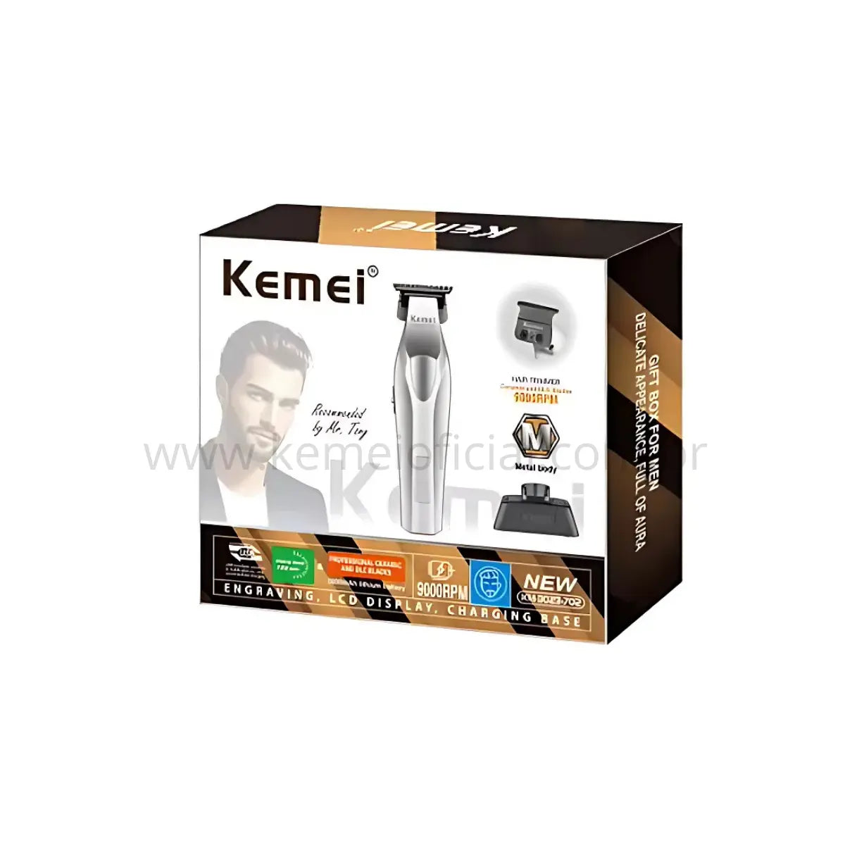 Máquina de Acabamento 9.000RPM +Base Carregadora Km-3023-702 | Kemei ®