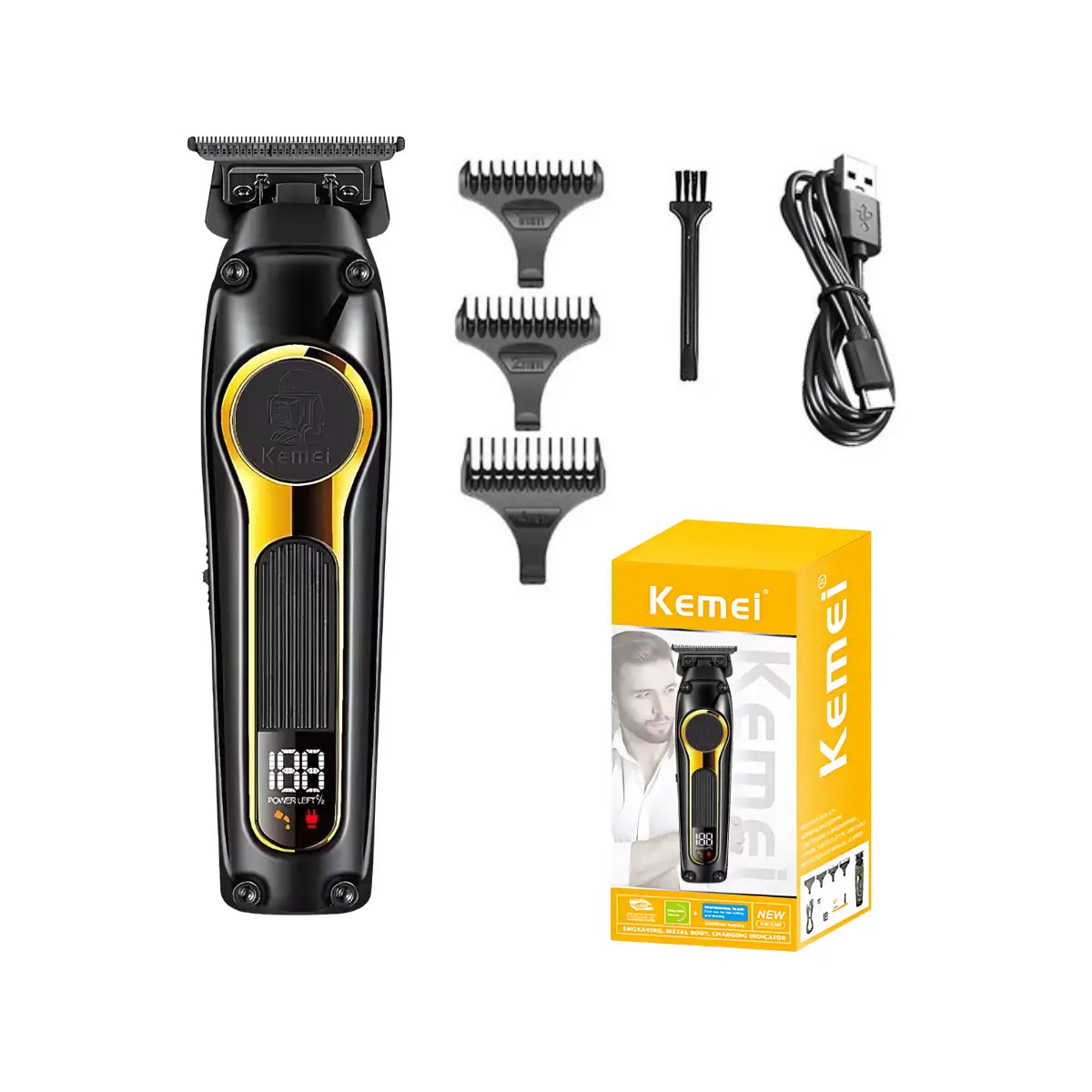 Kit Profissional Máquina de Acabamento Km-2351 + Shaver Km-TX10 | Kemei ®