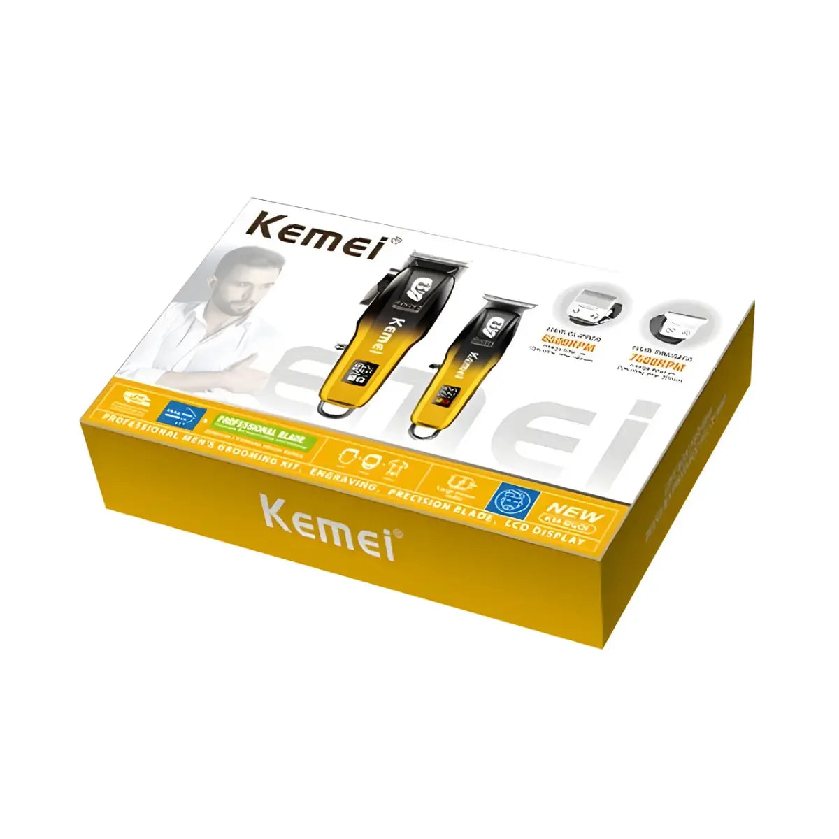 Kit Profissional Máquina de Corte + Acabamento Km-8501 | Kemei ®