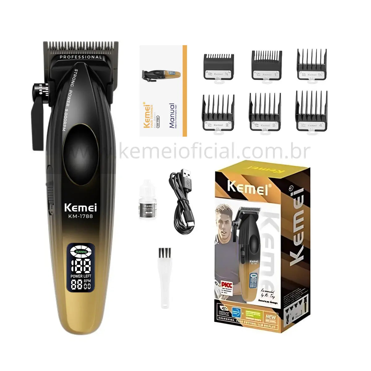 Máquina de corte 8w Profissional +9000 RPM Km-1788 | Kemei ®