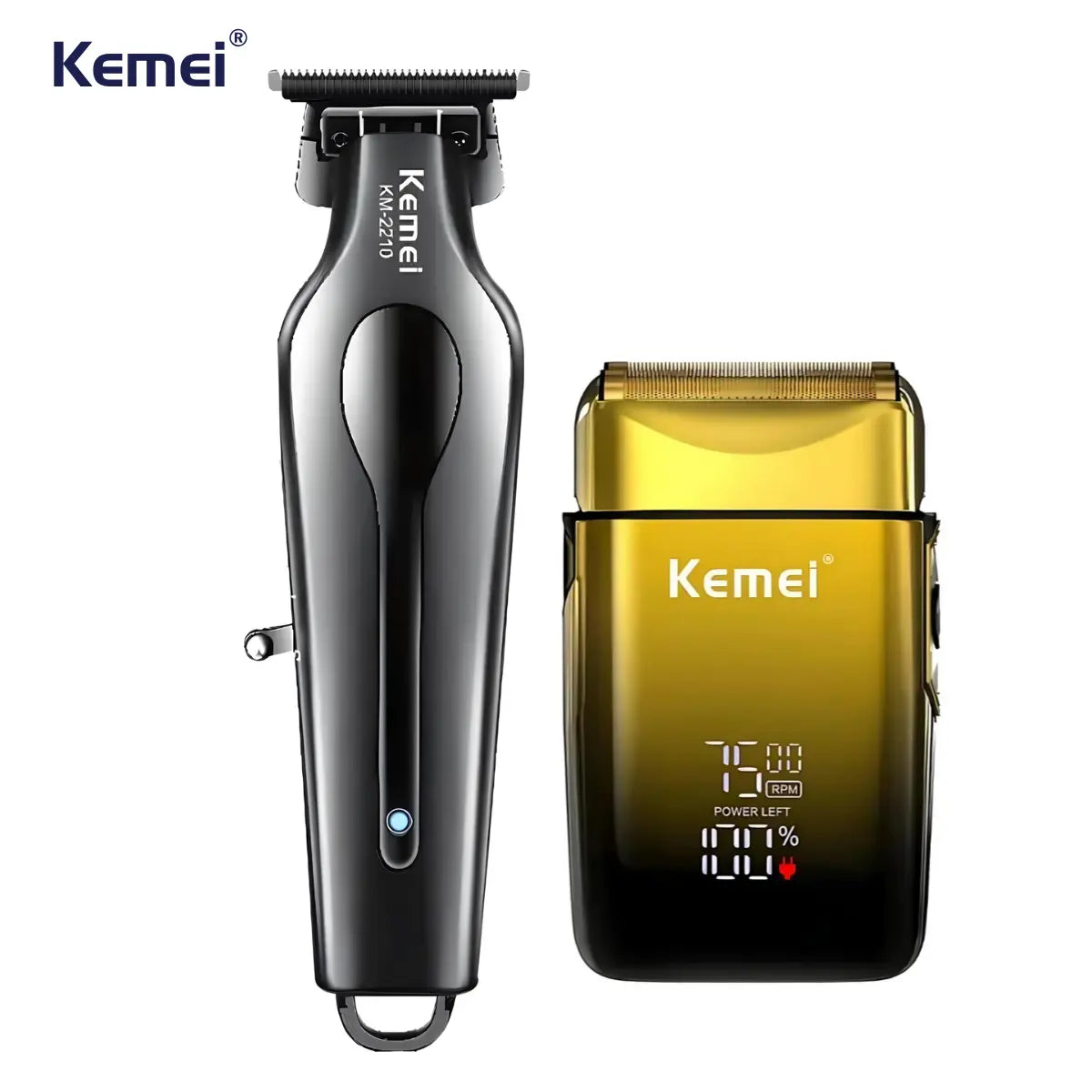Kit Profissional Máquina de Acabamento Km-2210 + Shaver Km-TX10 | Kemei ®