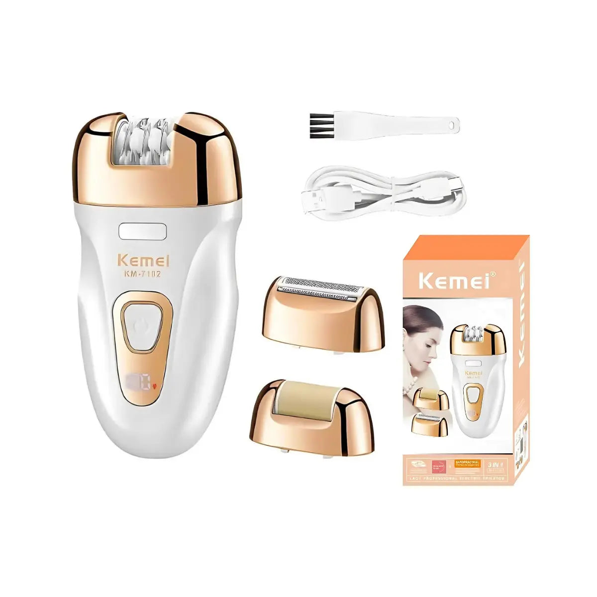 Depilador Feminino 3 em 1 Profissional km-7102 | Kemei ®